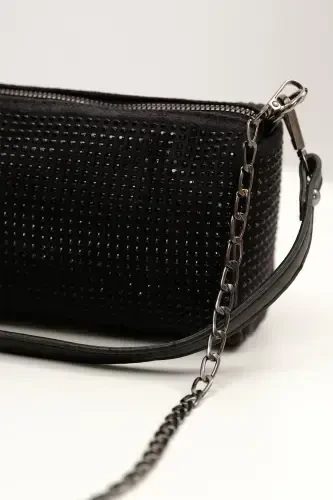 Beaded Hand and Shoulder Bag Ç1033-G7-Black - 4