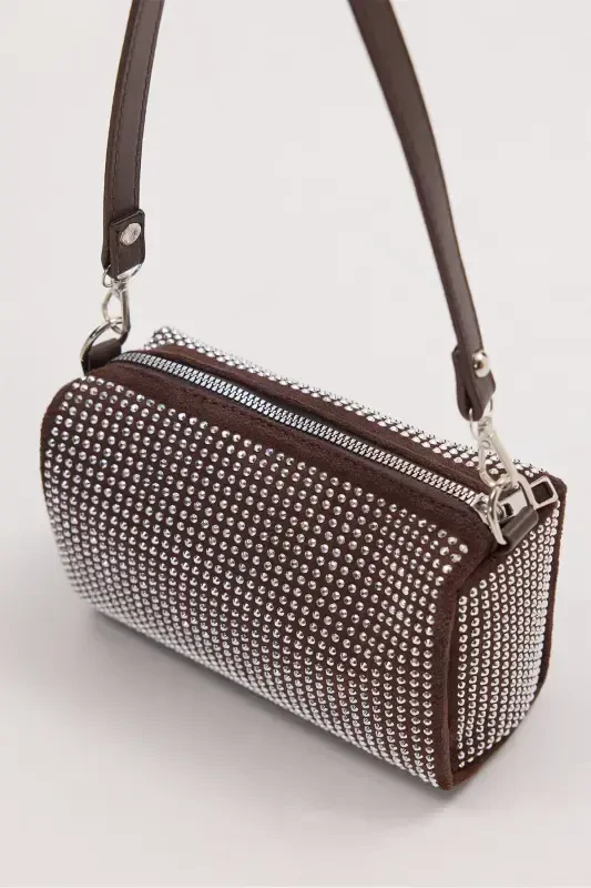 Beaded Hand and Shoulder Bag C1033-G7-Coffee - 2