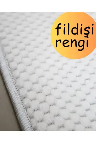 Beaded Ivory Non-Slip Embossed Washable Room Living Room Hallway Kitchen Carpet Runner - ivory - MELIAN (1)