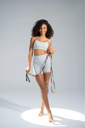 Beaded Jump Rope Colorful-Black Handle - JOINMELI (1)