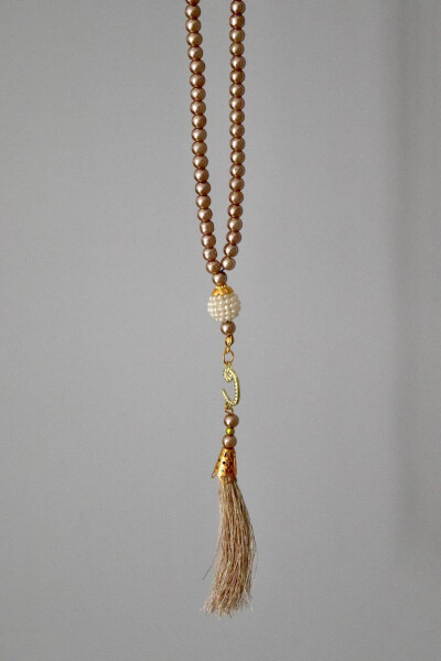 Beaded Rosary with Tassels and Cream Inlay, 20 Pieces T301 - BILENLER (1)