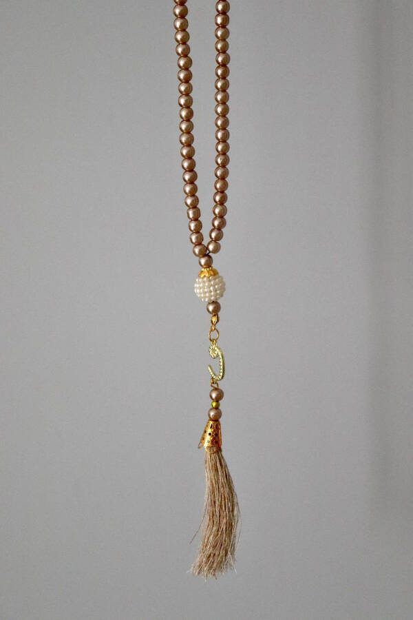 Beaded Rosary with Tassels and Cream Inlay, 20 Pieces T301 - 2