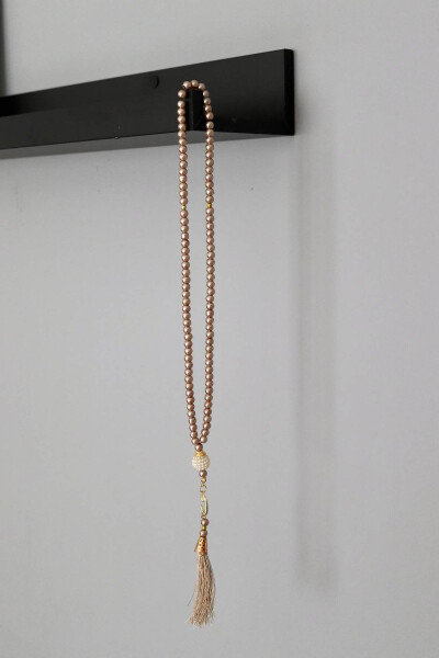 Beaded Rosary with Tassels and Cream Inlay, 20 Pieces T301 - 3