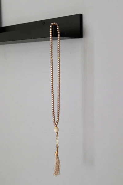 Beaded Rosary with Tassels and Cream Inlay, 20 Pieces T301 - 3