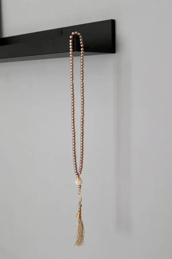 Beaded Rosary with Tassels and Cream Inlay, 20 Pieces T301 - 3