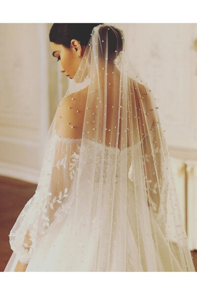Beaded Veil 1.5 M with Comb - DY MODA