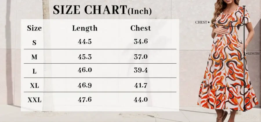 Beaisland Women’s Maternity Dress Short Sleeve Pleated Flowing Pregnancy Beach Dresses- - 1