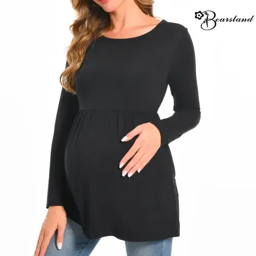 Beaisland Women's Long Sleeve Maternity Shirts Basic Casual Pregnancy Top - 1