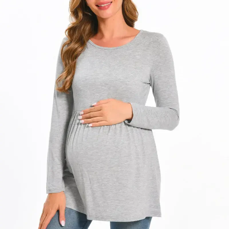 Beaisland Women's Long Sleeve Maternity Shirts Basic Casual Pregnancy Top - 3