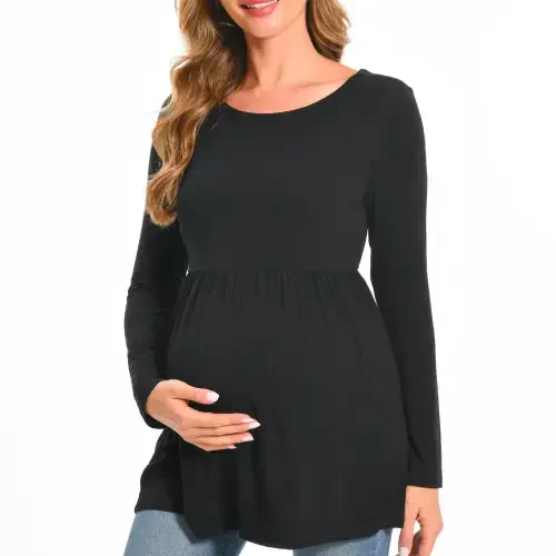 Beaisland Women's Long Sleeve Maternity Shirts Basic Casual Pregnancy Top - 4