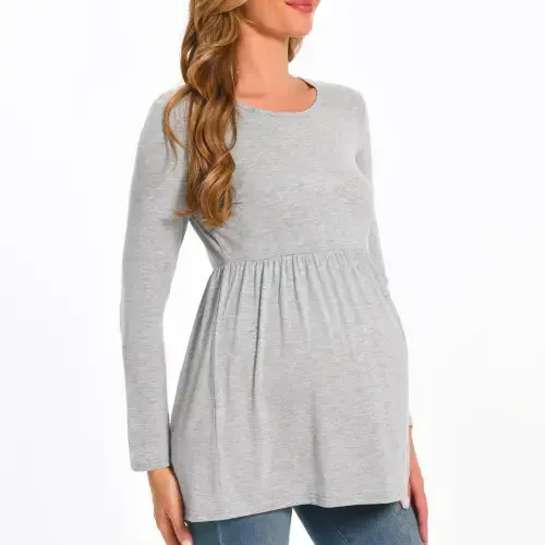 Beaisland Women's Long Sleeve Maternity Shirts Basic Casual Pregnancy Top - 5