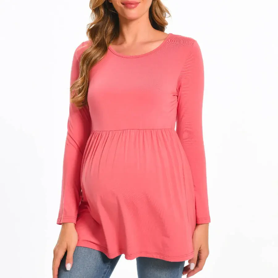 Beaisland Women's Long Sleeve Maternity Shirts Basic Casual Pregnancy Top 3-Pack - 2
