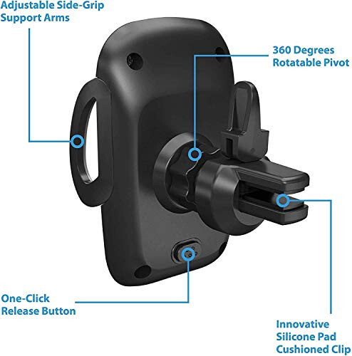 Beam Electronics Car Phone Holder Mount, Phone Car Air Vent Mount Holder Cradle Compatible for iPhone 12 11 Pro Max XS XS XR X 8+ 7+ SE 6s 6+ 5s 4 Samsung Galaxy S4-S10 LG Nexus Nokia - 3