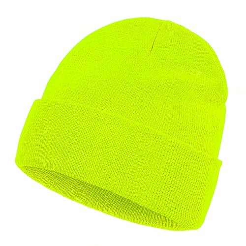 Beanie for Men Women, Slouchy Knitted Beanie Hats Winter Warm Hat Unisex Cuffed Plain Hat for Cold Weather - 8