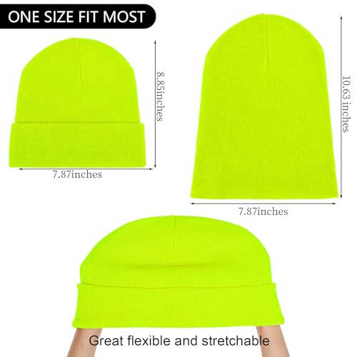 Beanie for Men Women, Slouchy Knitted Beanie Hats Winter Warm Hat Unisex Cuffed Plain Hat for Cold Weather - 9