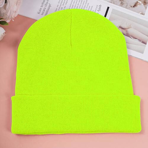 Beanie for Men Women, Slouchy Knitted Beanie Hats Winter Warm Hat Unisex Cuffed Plain Hat for Cold Weather - 13