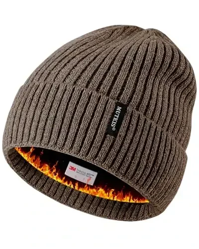 Beanie Hats for Men 30% Merino Wool Knit Hat, Winter Hats for Women Thick Warm Lined, Beanie for Women Cold Weather Skull Cap - 7
