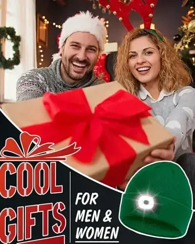 Beanie Headlamp - Unisex Qishki Trikotaj Shlyapa Erkaklar Dad Ota uchun LED Qo'lsiz USB Zaryadlanuvchi Qalpog'lar bilan sovg'alar - 2