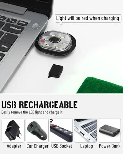 Beanie Headlamp - Unisex Qishki Trikotaj Shlyapa Erkaklar Dad Ota uchun LED Qo'lsiz USB Zaryadlanuvchi Qalpog'lar bilan sovg'alar - 6