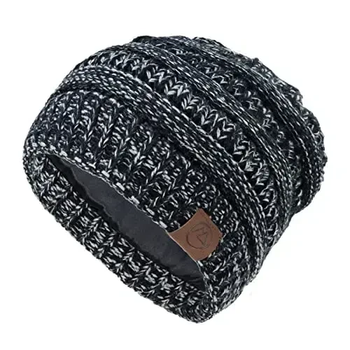 Beanies Ayollar Satin Astarli Beanie Ayollar uchun Qishki Shlyapalar ipak Astarli Slouchy Beanie Qish uchun Issiq Trikotaj Mansjetli Beanie Shlyapa - BEANIES