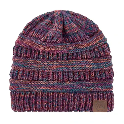 Beanies Women Satin Lined Beanie Winter Hats for Women Silk Lined Slouchy Beanie for Winter Warm Knit Cuffed Beanie Hat - 3