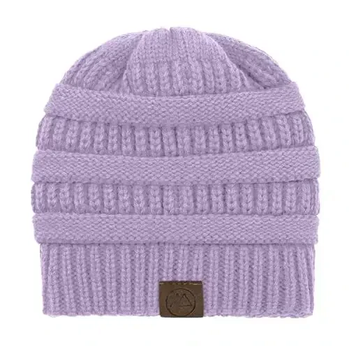 Beanies Women Satin Lined Beanie Winter Hats for Women Silk Lined Slouchy Beanie for Winter Warm Knit Cuffed Beanie Hat - BEANIES (1)