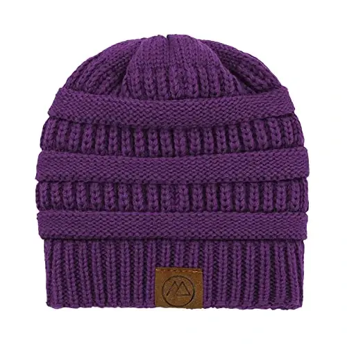 Beanies Women Satin Lined Beanie Winter Hats for Women Silk Lined Slouchy Beanie for Winter Warm Knit Cuffed Beanie Hat - 5