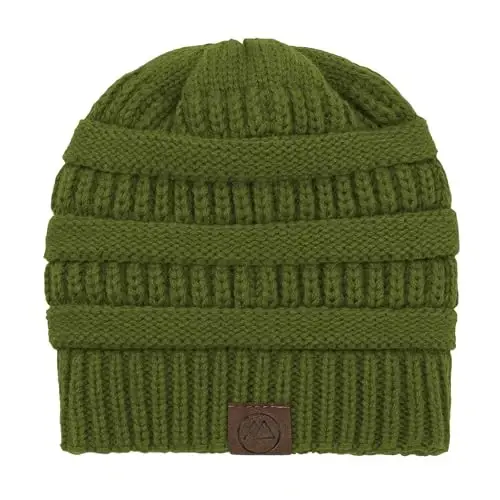 Beanies Women Satin Lined Beanie Winter Hats for Women Silk Lined Slouchy Beanie for Winter Warm Knit Cuffed Beanie Hat - 2