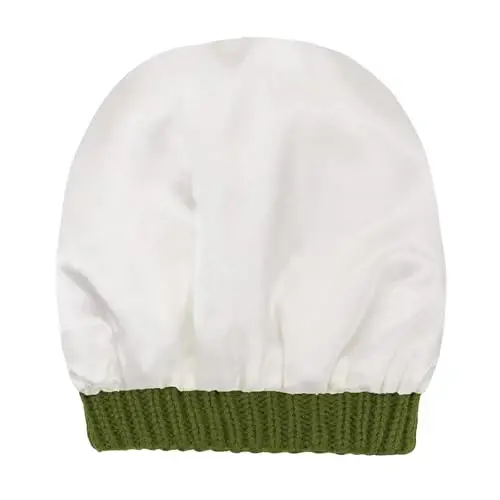 Beanies Women Satin Lined Beanie Winter Hats for Women Silk Lined Slouchy Beanie for Winter Warm Knit Cuffed Beanie Hat - 3