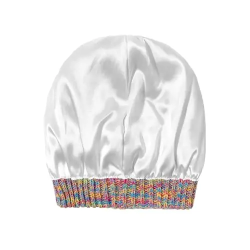 Beanies Women Satin Lined Beanie Winter Hats for Women Silk Lined Slouchy Beanie for Winter Warm Knit Cuffed Beanie Hat - 3