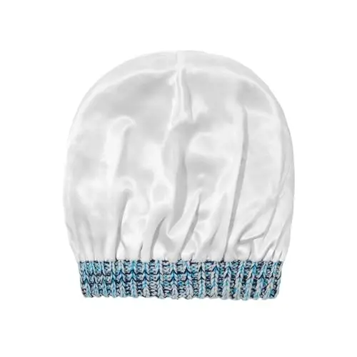 Beanies Women Satin Lined Beanie Winter Hats for Women Silk Lined Slouchy Beanie for Winter Warm Knit Cuffed Beanie Hat - 3