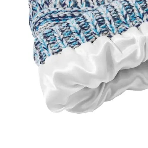 Beanies Women Satin Lined Beanie Winter Hats for Women Silk Lined Slouchy Beanie for Winter Warm Knit Cuffed Beanie Hat - 6