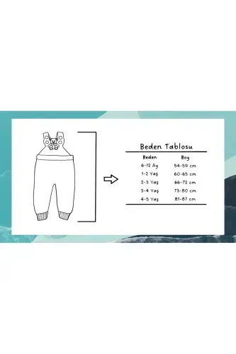 Bear Buttoned Baby Children's Knitted Salopette Light Pink-Light Pink - 4