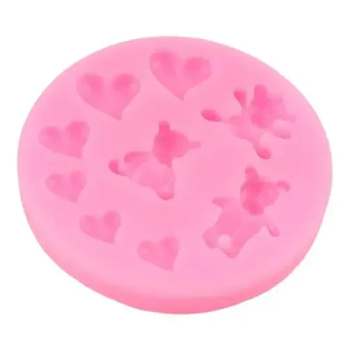 Bear Silicone Fondant Molds Heart Candy Chocolate Mold for Cake Decorating Cupcake Topper Gum Paste Polymer Clay - 3