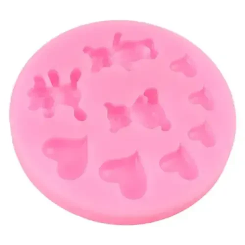Bear Silicone Fondant Molds Heart Candy Chocolate Mold for Cake Decorating Cupcake Topper Gum Paste Polymer Clay - 4