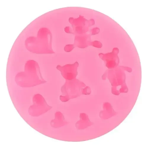 Bear Silicone Fondant Molds Heart Candy Chocolate Mold for Cake Decorating Cupcake Topper Gum Paste Polymer Clay - 5