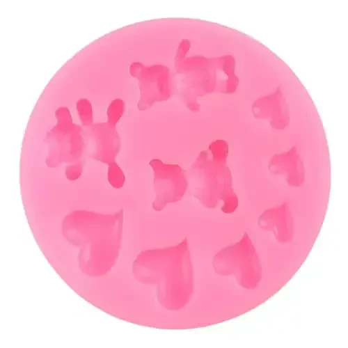 Bear Silicone Fondant Molds Heart Candy Chocolate Mold for Cake Decorating Cupcake Topper Gum Paste Polymer Clay - 7