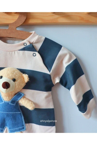Bear Toy Striped Baby Boy Romper - Modazone (1)