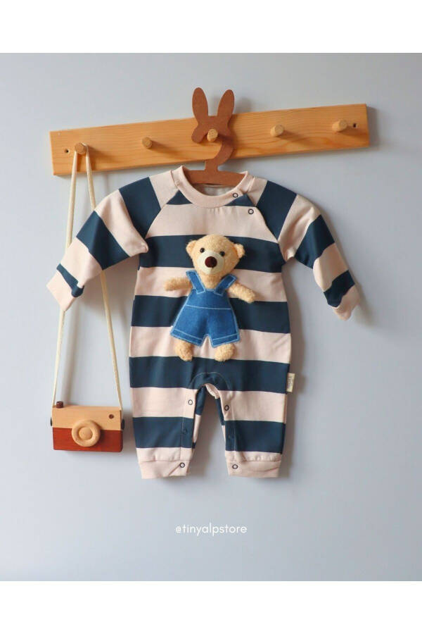 Bear Toy Striped Baby Boy Romper - 1