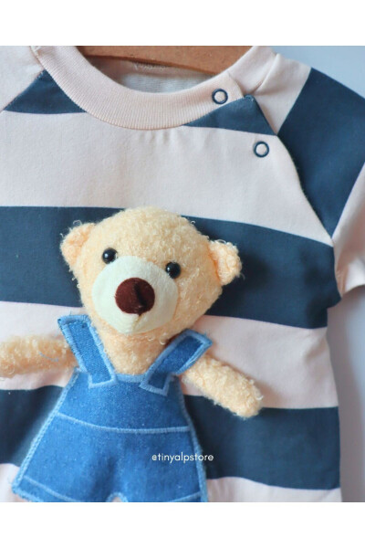 Bear Toy Striped Baby Boy Romper - 6
