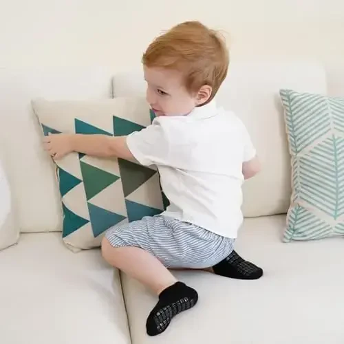 Bearbay Baby 0 Oylikdan 7 Yillikgacha bo'lgan Yurish Paypoqlari uchun Gripperli Sirpanmaydigan To'piqli Paypoqlar - BEARBAY (1)