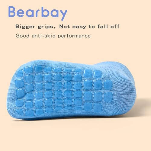 Bearbay Baby Ankle Socks with Grippers (9 Pair) for 6 months-7 years old Ankle Socks for Infant Toddler Boy Girl - 30