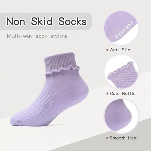 Bearbay Baby Non Slip Ankle Paypoqlar 0 Oydan-7 Yilgacha Bolgan Yurish Paypoqlari uchun Gripperlar bilan - BEARBAY (1)