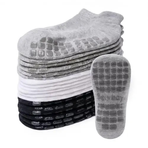 Bearbay Baby Non Slip Ankle Socks, 0 Oydan 7 Yoshgacha Bo'lgan Yurish Paypoqlari Uchun Gripperlar Bilan 