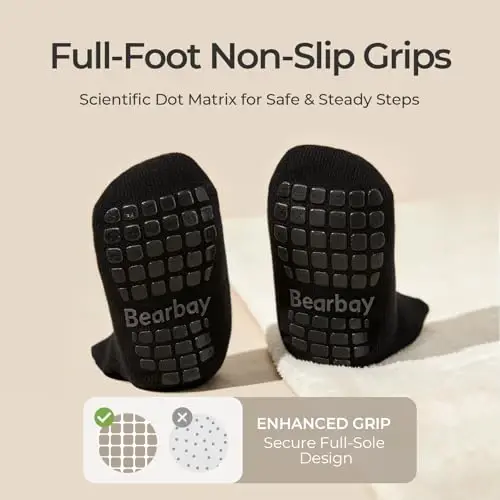 Bearbay Baby Non Slip Ankle Socks, 0 Oydan 7 Yoshgacha Bo'lgan Yurish Paypoqlari Uchun Gripperlar Bilan - 6