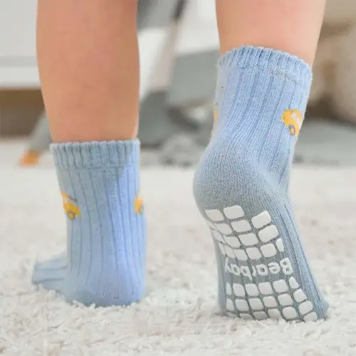 Bearbay Baby Non Slip Ankle Socks with Grippers for 0 Months-7 Years Old Walking Socks - 4