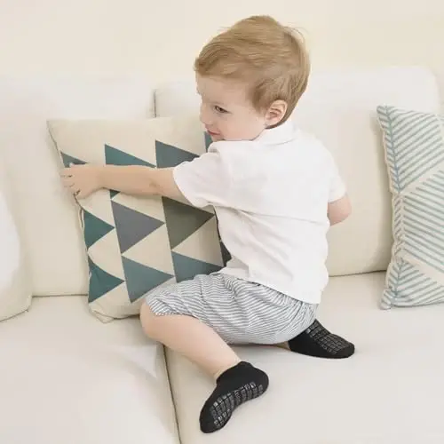 Bearbay Baby Non Slip Ankle Socks with Grippers for 0 Months-7 Years Old Walking Socks - 2