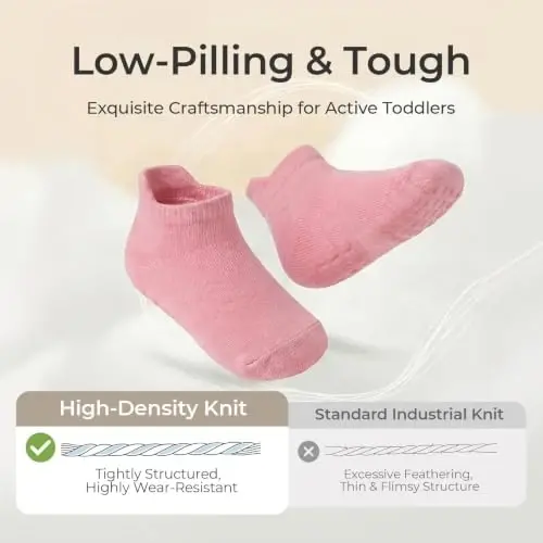 Bearbay Baby Non Slip Ankle Socks with Grippers for 0 Months-7 Years Old Walking Socks - 4