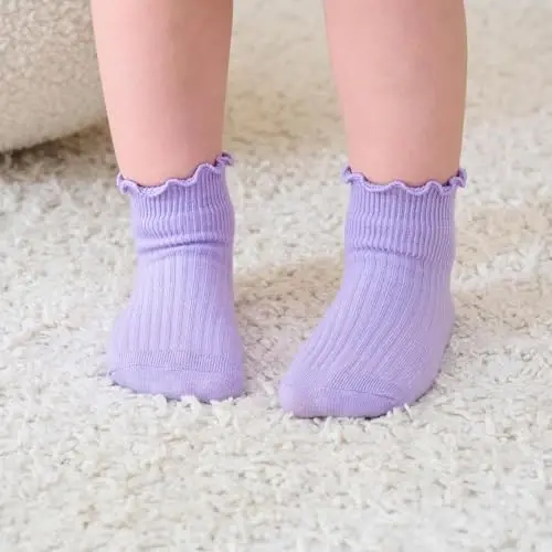 Bearbay Baby Non Slip Ankle Socks with Grippers for 0 Months-7 Years Old Walking Socks - 5