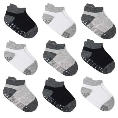 Bearbay Baby Non Slip Ankle Socks with Grippers for 0 Months-7 Years Old Walking Socks 